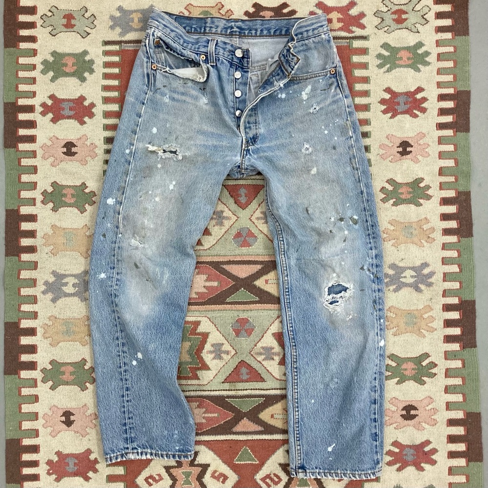 Vintage Worn Levi 501 buttonfly jeans